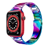 سوار ساعة من الفولاذ المقاوم للصدأ بحزام نحيف لسلسلة Apple Watch، 7 مقاس 41مم / 6&SE&5&4 مقاس 40مم / 3&2&1 مقاس 38مم، 7 مقاس 45مم / 6&SE&5&4 مقاس 44مم / 3&2&1 مقاس 42مم