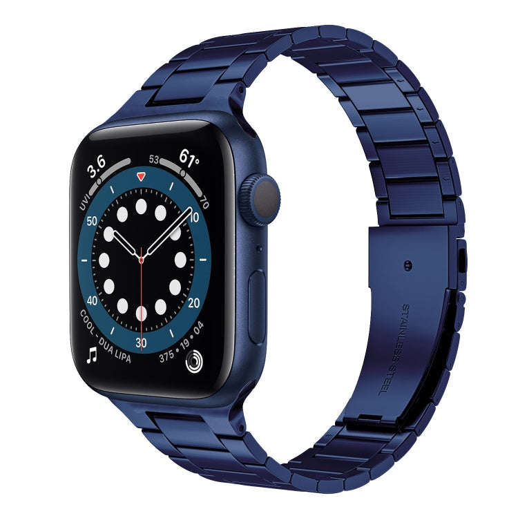 سوار ساعة من الفولاذ المقاوم للصدأ بحزام نحيف لسلسلة Apple Watch، 7 مقاس 41مم / 6&SE&5&4 مقاس 40مم / 3&2&1 مقاس 38مم، 7 مقاس 45مم / 6&SE&5&4 مقاس 44مم / 3&2&1 مقاس 42مم