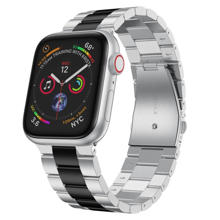 سوار ساعة من الفولاذ المقاوم للصدأ بحزام نحيف لسلسلة Apple Watch، 7 مقاس 41مم / 6&SE&5&4 مقاس 40مم / 3&2&1 مقاس 38مم، 7 مقاس 45مم / 6&SE&5&4 مقاس 44مم / 3&2&1 مقاس 42مم