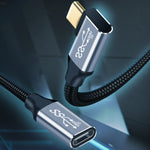 10Gbps USB-C / Type-C Female to Male Elbow Charging Data Transmission Extension Cable, 25cm, 50cm, 1m