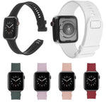 Square Buckle Silicone Watch Band For Apple Watch Series, 7 41mm / 6&SE&5&4 40mm / 3&2&1 38mm, 7 45mm / 6&SE&5&4 44mm / 3&2&1 42mm
