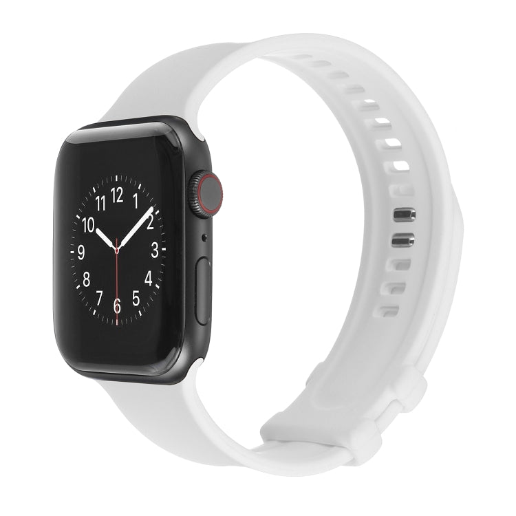 Square Buckle Silicone Watch Band For Apple Watch Series, 7 41mm / 6&SE&5&4 40mm / 3&2&1 38mm, 7 45mm / 6&SE&5&4 44mm / 3&2&1 42mm