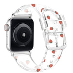 حزام ساعة شفاف بمشبك مربع لسلسلة Apple Watch، 7 مقاس 41 مم / 6 و SE و 5 و 4 مقاس 40 مم / 3 و 2 و 1 مقاس 38 مم، 7 مقاس 45 مم / 6 و SE و 5 و 4 مقاس 44 مم / 3 و 2 و 1 مقاس 42 مم