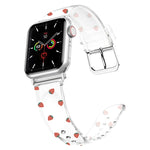 حزام ساعة شفاف بمشبك مربع لسلسلة Apple Watch، 7 مقاس 41 مم / 6 و SE و 5 و 4 مقاس 40 مم / 3 و 2 و 1 مقاس 38 مم، 7 مقاس 45 مم / 6 و SE و 5 و 4 مقاس 44 مم / 3 و 2 و 1 مقاس 42 مم