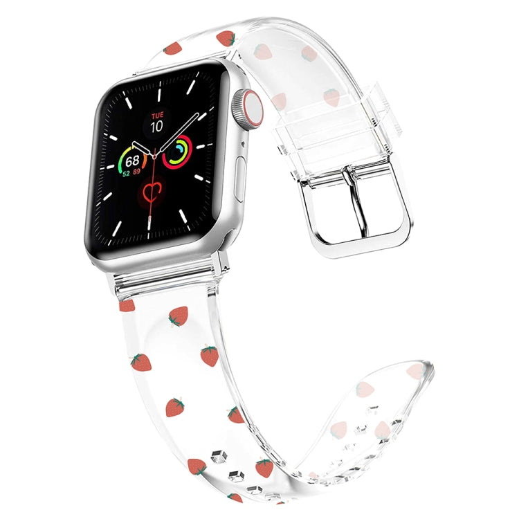 حزام ساعة شفاف بمشبك مربع لسلسلة Apple Watch، 7 مقاس 41 مم / 6 و SE و 5 و 4 مقاس 40 مم / 3 و 2 و 1 مقاس 38 مم، 7 مقاس 45 مم / 6 و SE و 5 و 4 مقاس 44 مم / 3 و 2 و 1 مقاس 42 مم