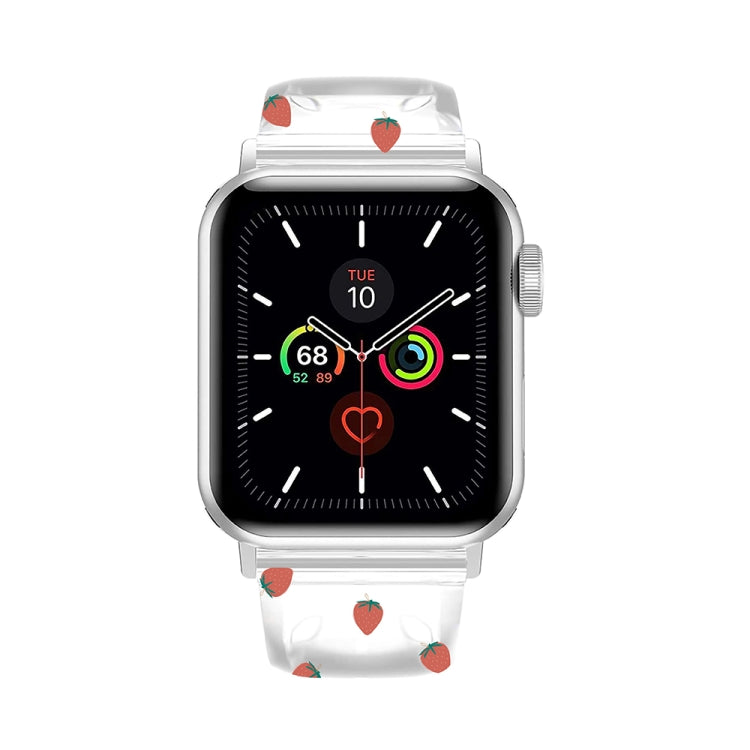 حزام ساعة شفاف بمشبك مربع لسلسلة Apple Watch، 7 مقاس 41 مم / 6 و SE و 5 و 4 مقاس 40 مم / 3 و 2 و 1 مقاس 38 مم، 7 مقاس 45 مم / 6 و SE و 5 و 4 مقاس 44 مم / 3 و 2 و 1 مقاس 42 مم