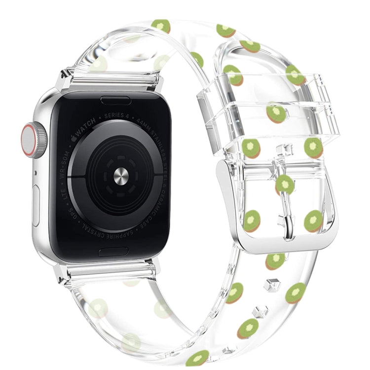 حزام ساعة شفاف بمشبك مربع لسلسلة Apple Watch، 7 مقاس 41 مم / 6 و SE و 5 و 4 مقاس 40 مم / 3 و 2 و 1 مقاس 38 مم، 7 مقاس 45 مم / 6 و SE و 5 و 4 مقاس 44 مم / 3 و 2 و 1 مقاس 42 مم