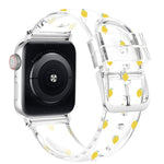 حزام ساعة شفاف بمشبك مربع لسلسلة Apple Watch، 7 مقاس 41 مم / 6 و SE و 5 و 4 مقاس 40 مم / 3 و 2 و 1 مقاس 38 مم، 7 مقاس 45 مم / 6 و SE و 5 و 4 مقاس 44 مم / 3 و 2 و 1 مقاس 42 مم