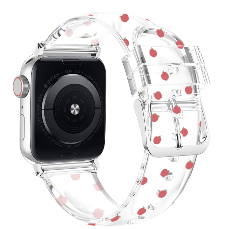 حزام ساعة شفاف بمشبك مربع لسلسلة Apple Watch، 7 مقاس 41 مم / 6 و SE و 5 و 4 مقاس 40 مم / 3 و 2 و 1 مقاس 38 مم، 7 مقاس 45 مم / 6 و SE و 5 و 4 مقاس 44 مم / 3 و 2 و 1 مقاس 42 مم