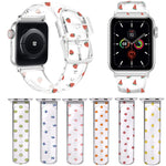 حزام ساعة شفاف بمشبك مربع لسلسلة Apple Watch، 7 مقاس 41 مم / 6 و SE و 5 و 4 مقاس 40 مم / 3 و 2 و 1 مقاس 38 مم، 7 مقاس 45 مم / 6 و SE و 5 و 4 مقاس 44 مم / 3 و 2 و 1 مقاس 42 مم