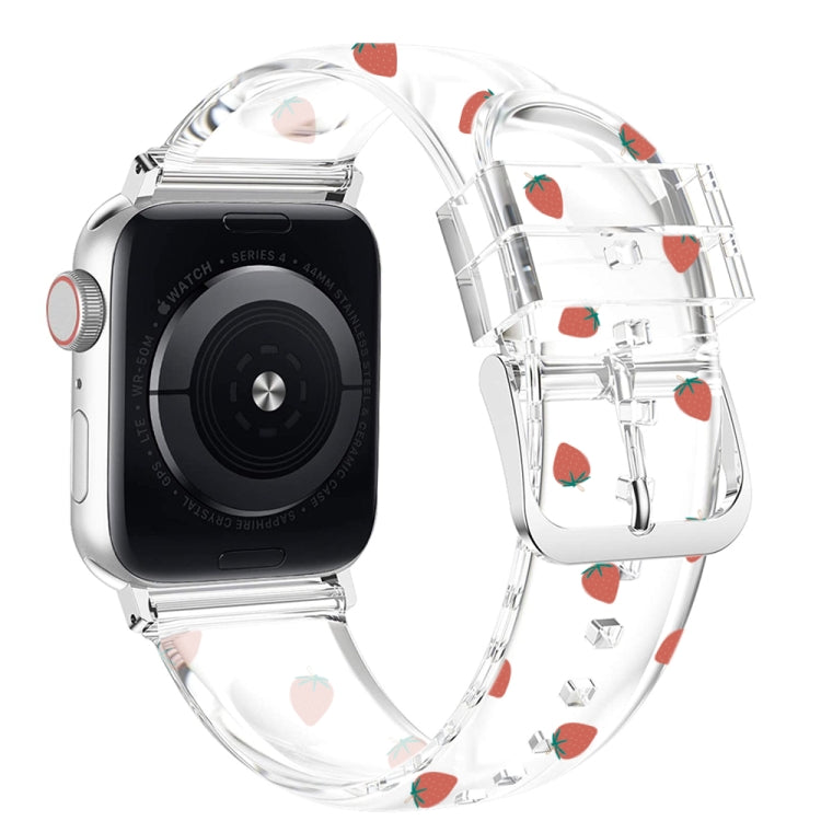 حزام ساعة شفاف بمشبك مربع لسلسلة Apple Watch، 7 مقاس 41 مم / 6 و SE و 5 و 4 مقاس 40 مم / 3 و 2 و 1 مقاس 38 مم، 7 مقاس 45 مم / 6 و SE و 5 و 4 مقاس 44 مم / 3 و 2 و 1 مقاس 42 مم