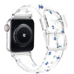 حزام ساعة شفاف بمشبك مربع لسلسلة Apple Watch، 7 مقاس 41 مم / 6 و SE و 5 و 4 مقاس 40 مم / 3 و 2 و 1 مقاس 38 مم، 7 مقاس 45 مم / 6 و SE و 5 و 4 مقاس 44 مم / 3 و 2 و 1 مقاس 42 مم