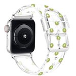 حزام ساعة شفاف بمشبك مربع لسلسلة Apple Watch، 7 مقاس 41 مم / 6 و SE و 5 و 4 مقاس 40 مم / 3 و 2 و 1 مقاس 38 مم، 7 مقاس 45 مم / 6 و SE و 5 و 4 مقاس 44 مم / 3 و 2 و 1 مقاس 42 مم