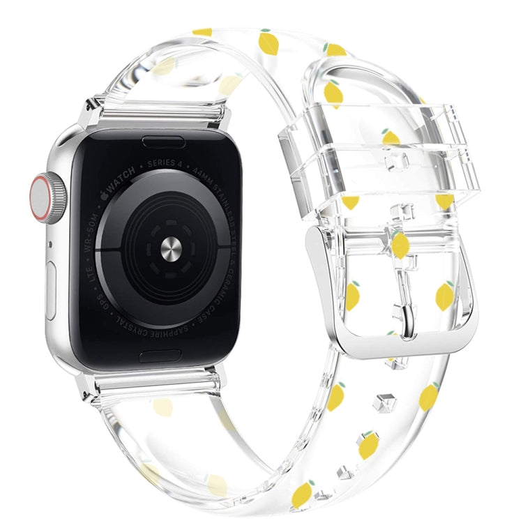 حزام ساعة شفاف بمشبك مربع لسلسلة Apple Watch، 7 مقاس 41 مم / 6 و SE و 5 و 4 مقاس 40 مم / 3 و 2 و 1 مقاس 38 مم، 7 مقاس 45 مم / 6 و SE و 5 و 4 مقاس 44 مم / 3 و 2 و 1 مقاس 42 مم