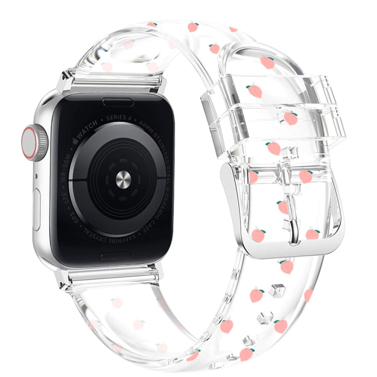 حزام ساعة شفاف بمشبك مربع لسلسلة Apple Watch، 7 مقاس 41 مم / 6 و SE و 5 و 4 مقاس 40 مم / 3 و 2 و 1 مقاس 38 مم، 7 مقاس 45 مم / 6 و SE و 5 و 4 مقاس 44 مم / 3 و 2 و 1 مقاس 42 مم