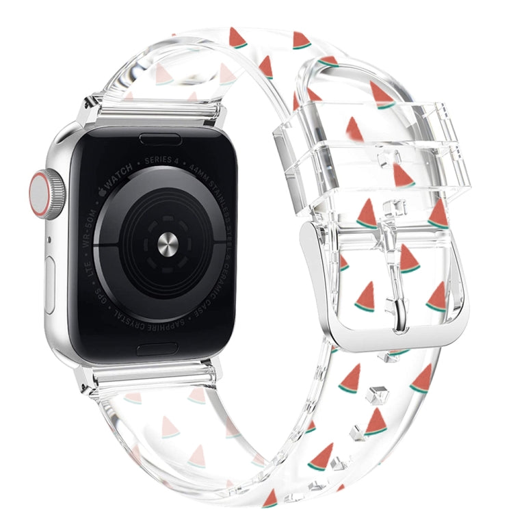 حزام ساعة شفاف بمشبك مربع لسلسلة Apple Watch، 7 مقاس 41 مم / 6 و SE و 5 و 4 مقاس 40 مم / 3 و 2 و 1 مقاس 38 مم، 7 مقاس 45 مم / 6 و SE و 5 و 4 مقاس 44 مم / 3 و 2 و 1 مقاس 42 مم