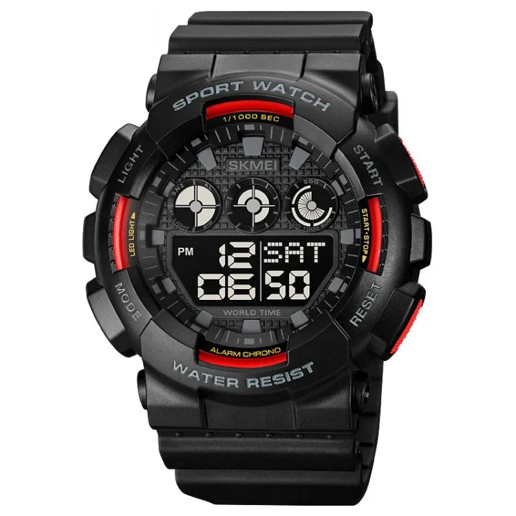 SKMEI 1857 Stainless Steel Buckle PU Strap Waterproof Electronic Watch