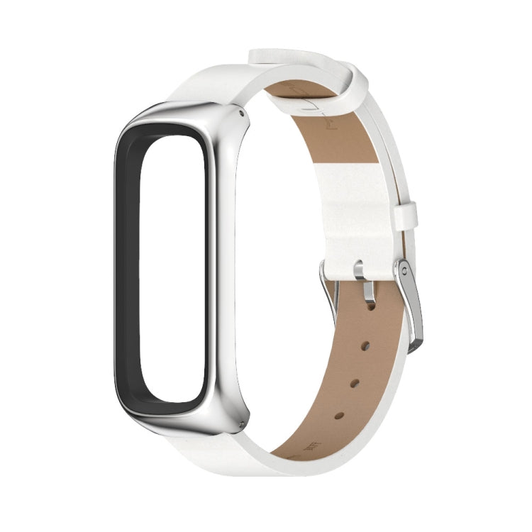 MIJOBS Uhrengehäuse aus Metall und Mikrofaser-Lederarmband, für Samsung Galaxy Fit 2