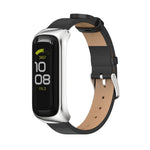 MIJOBS Uhrengehäuse aus Metall und Mikrofaser-Lederarmband, für Samsung Galaxy Fit 2