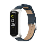 MIJOBS Uhrengehäuse aus Metall und Mikrofaser-Lederarmband, für Samsung Galaxy Fit 2