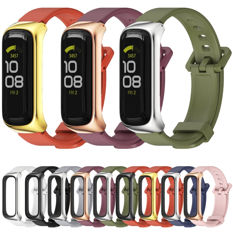 MIJOBS Metallgehäuse mit Silikonarmband für Samsung Galaxy Fit 2