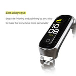 MIJOBS Three-bead Metal Stainless Steel Watch Band, For Samsung Galaxy Fit 2