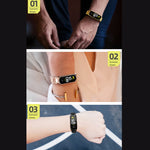 MIJOBS Three-bead Metal Stainless Steel Watch Band, For Samsung Galaxy Fit 2