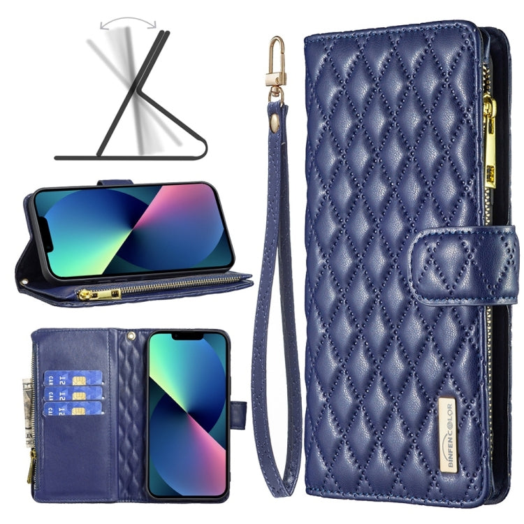 Diamond Lattice Zipper Wallet Leather Flip Phone Case, For iPhone 14, For iPhone 14 Plus, For iPhone 14 Pro, For iPhone 14 Pro Max, For iPhone 13 mini, For iPhone 13, For iPhone 13 Pro, For iPhone 13 Pro Max
