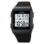 SKMEI 1960 Stainless Steel Buckle Silicone Strap Waterproof Electronic Watch, 1960 Black Gold, 1960 Black and White Machine, 1960 Black and Black Machine, 1960 Blue