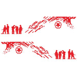 2 PCS/Set D-123 Soldiers Pattern Car Modified Decorative Sticker, D-123