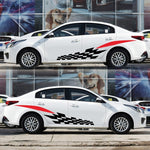 2 PCS/Set D-538 Checkered Totem Pattern Car Modified Decorative Sticker
