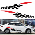 2 PCS/Set D-538 Checkered Totem Pattern Car Modified Decorative Sticker