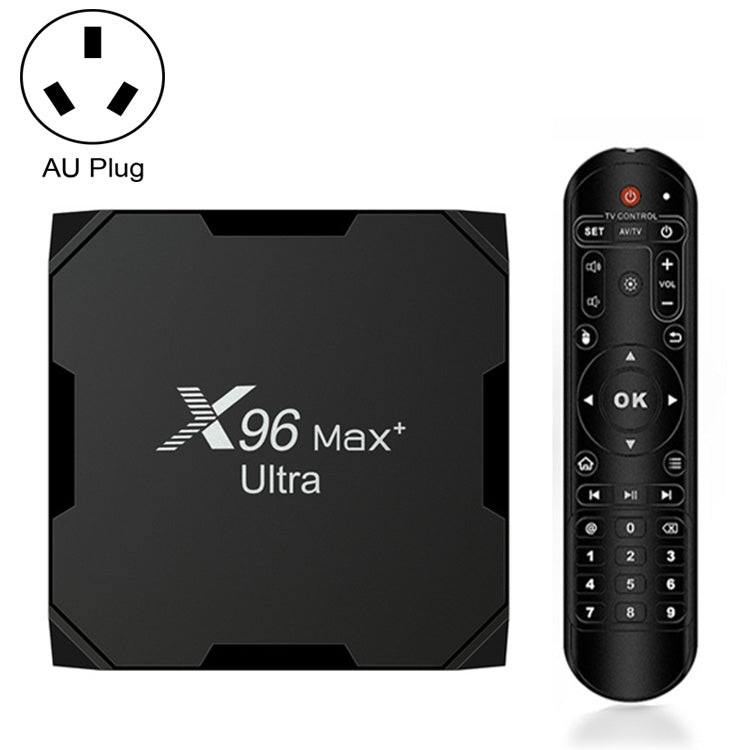 جهاز تلفاز ذكي H96 Max+ Ultra بمعالج Amlogic S905X4، 4 جيجابايت + 32 جيجابايت، بدقة 8K، أندرويد 11.0، قابس المملكة المتحدة، قابس الولايات المتحدة، قابس الاتحاد الأوروبي، قابس أستراليا