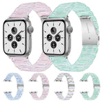 Three-Bead Translucent Watch Band For Apple Watch Series, 7 45mm / 6&SE&5&4 44mm / 3&2&1 42mm, 7 41mm / 6&SE&5&4 40mm / 3&2&1 38mm