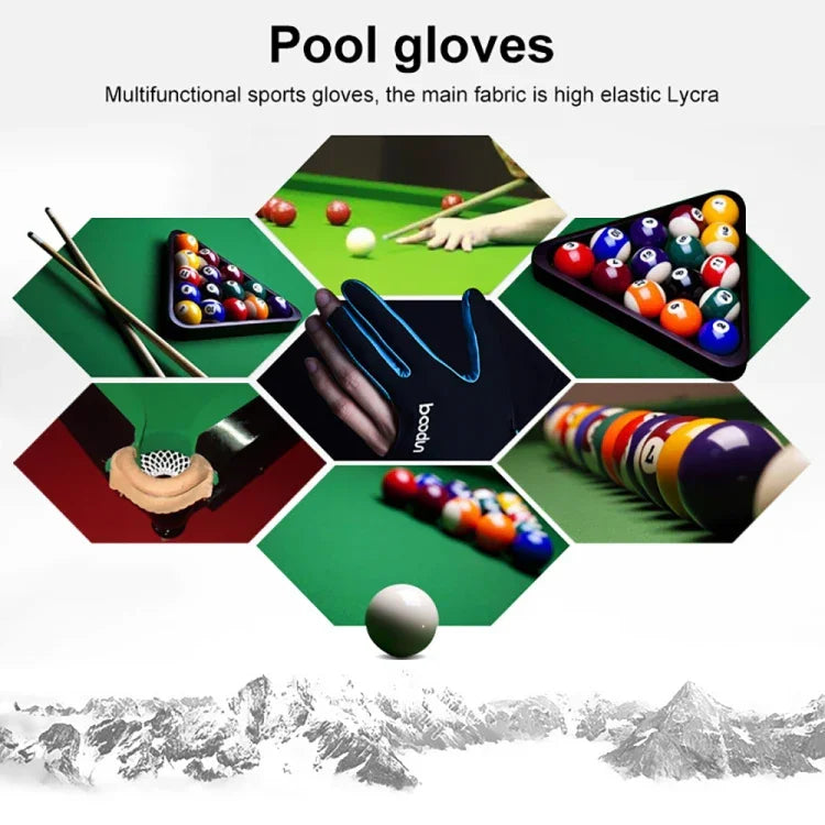 BOODUN M050912 Thin Breathable Men and Women Billiards Three Finger Single Gloves, M, L