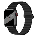 Reverse Buckle Magnetic Silicone Watch Band For Apple Watch Series, 7 45mm / 6&SE&5&4 44mm / 3&2&1 42mm, 7 41mm / 6&SE&5&4 40mm / 3&2&1 38mm