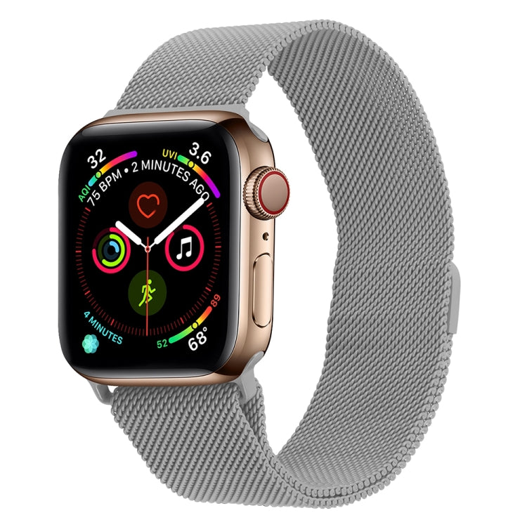 Milanese Stainless Steel Watch Band For Apple Watch Series, 7 45mm / 6&SE&5&4 44mm / 3&2&1 42mm, 7 41mm / 6&SE&5&4 40mm / 3&2&1 38mm