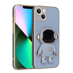 Plating Astronaut Holder Phone Case, For iPhone 13 Pro Max, For iPhone 13 Pro, For iPhone 13, For iPhone 13 mini, For iPhone 12 Pro Max