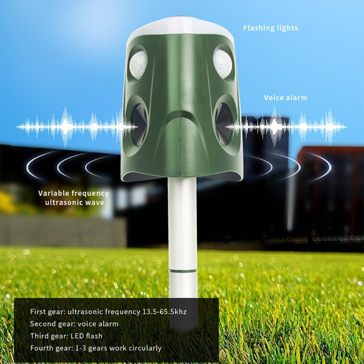 SJZ026 360 Degree Ultrasonic Solar Energy Outdoor Animal Repellent, SJZ026