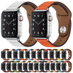 PU Leather Silver Buckle Watch Band For Apple Watch Series, 7 45mm / 6&SE&5&4 44mm / 3&2&1 42mm, 7 41mm / 6&SE&5&4 40mm / 3&2&1 38mm