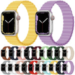 Silicone Magnet Watch Band For Apple Watch Series, 7 45mm / 6&SE&5&4 44mm / 3&2&1 42mm, 7 41mm / 6&SE&5&4 40mm / 3&2&1 38mm