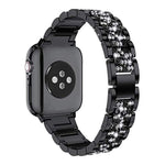 Diamond Metal Watch Band For Apple Watch Series, 7 45mm / 6&SE&5&4 44mm / 3&2&1 42mm, 7 41mm / 6&SE&5&4 40mm / 3&2&1 38mm