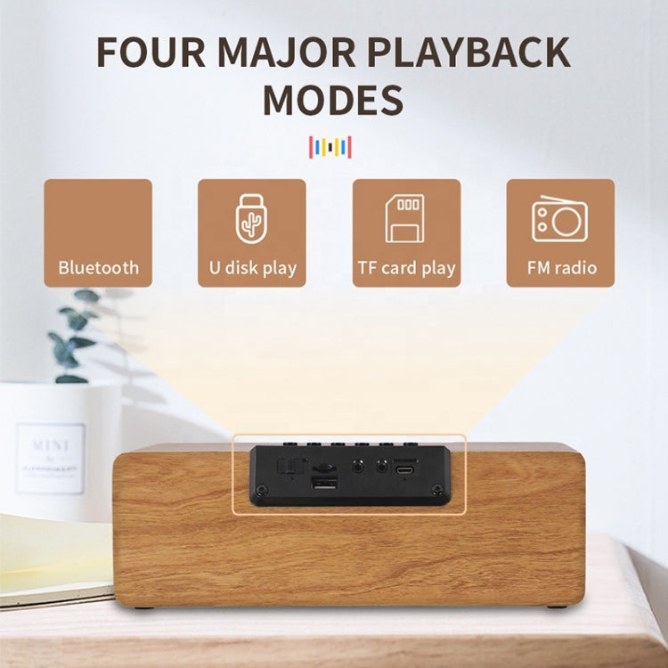 K1 Multifunctional Desktop Wooden Bluetooth Speaker Wireless Loudspeaker