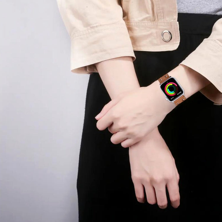 Genuine Leather Woven Watch Strap For Apple Watch Series, 7 45mm / 6&SE&5&4 44mm / 3&2&1 42mm, 7 41mm / 6&SE&5&4 40mm / 3&2&1 38mm