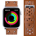 Genuine Leather Woven Watch Strap For Apple Watch Series, 7 45mm / 6&SE&5&4 44mm / 3&2&1 42mm, 7 41mm / 6&SE&5&4 40mm / 3&2&1 38mm