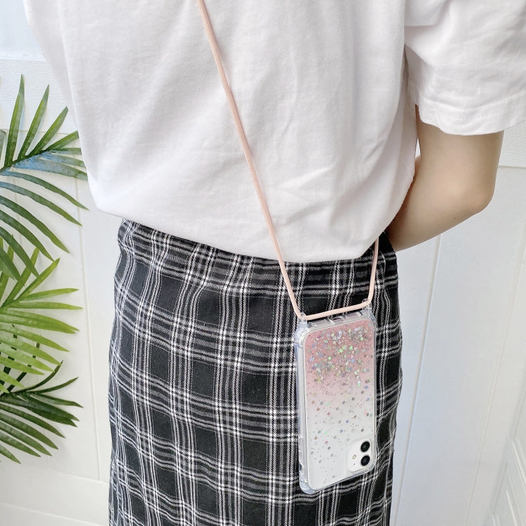 Lanyard Gradient Glitter Epoxy Case, For iPhone 14, For iPhone 14 Plus, For iPhone 14 Pro, For iPhone 14 Pro Max