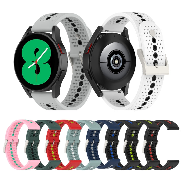 20mm Colorful Hole Silicone Watch Band, For Samsung Galaxy Watch 5 40mm, For Samsung Galaxy Watch 5 44mm, For Samsung Galaxy Watch 5 Pro 45mm