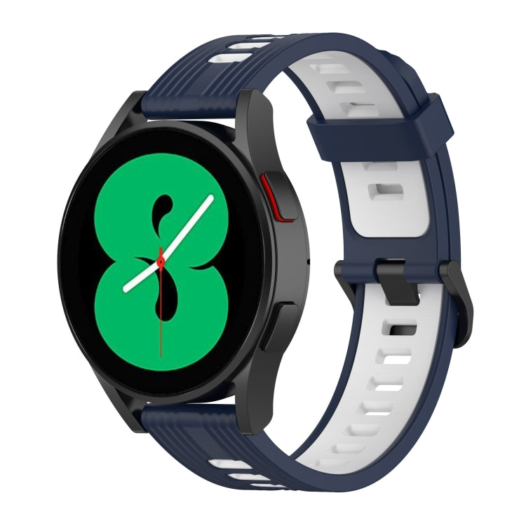 20mm Two-color Stripe Silicone Watch Band, For Samsung Galaxy Watch 5 40mm, For Samsung Galaxy Watch 5 44mm, For Samsung Galaxy Watch 5 Pro 45mm