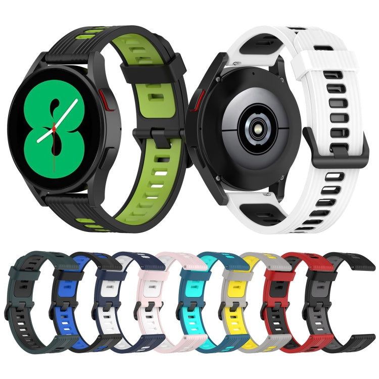 20mm Two-color Stripe Silicone Watch Band, For Samsung Galaxy Watch 5 40mm, For Samsung Galaxy Watch 5 44mm, For Samsung Galaxy Watch 5 Pro 45mm