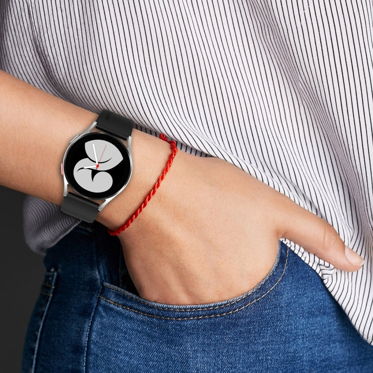 20mm Black Buckle Step Silicone Watch Band, For Samsung Galaxy Watch 5 40mm, For Samsung Galaxy Watch 5 44mm, For Samsung Galaxy Watch 5 Pro 45mm